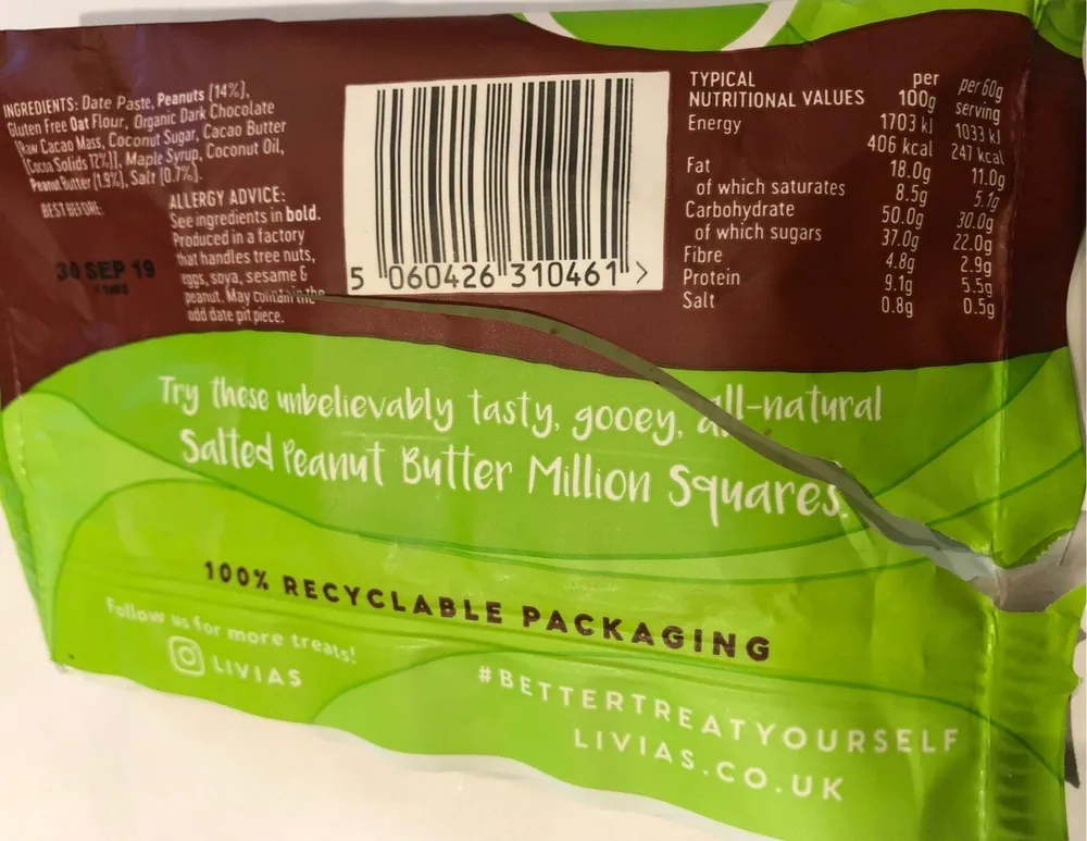 Livia's Million Squares Salted Peanut Butter