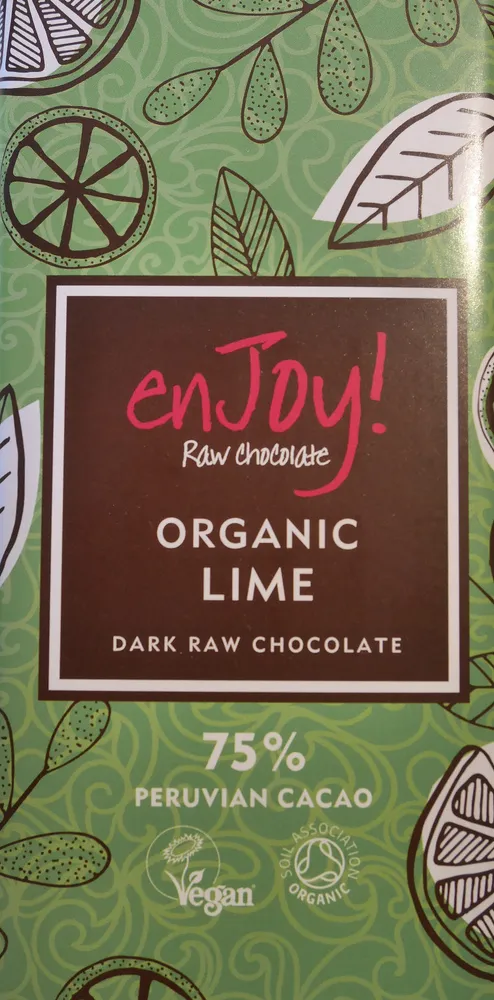 Organic Lime dark raw chocolate