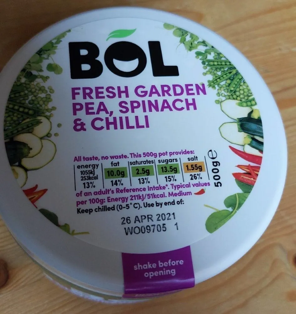 Fresh Garden Pea, Spinach & Chilli