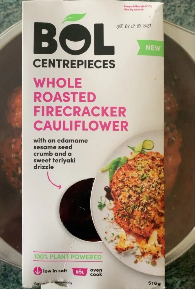 Whole roasted firecracker cauliflower