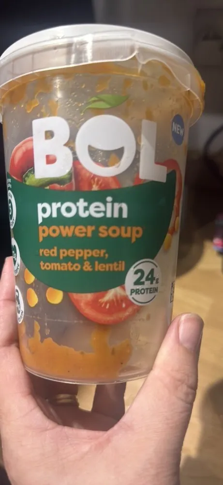 protein power soup red pepper, tomato & lentil