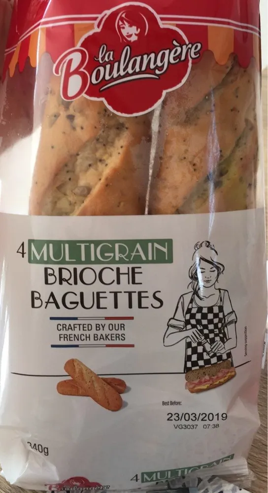 Brioche baguettes multigrain