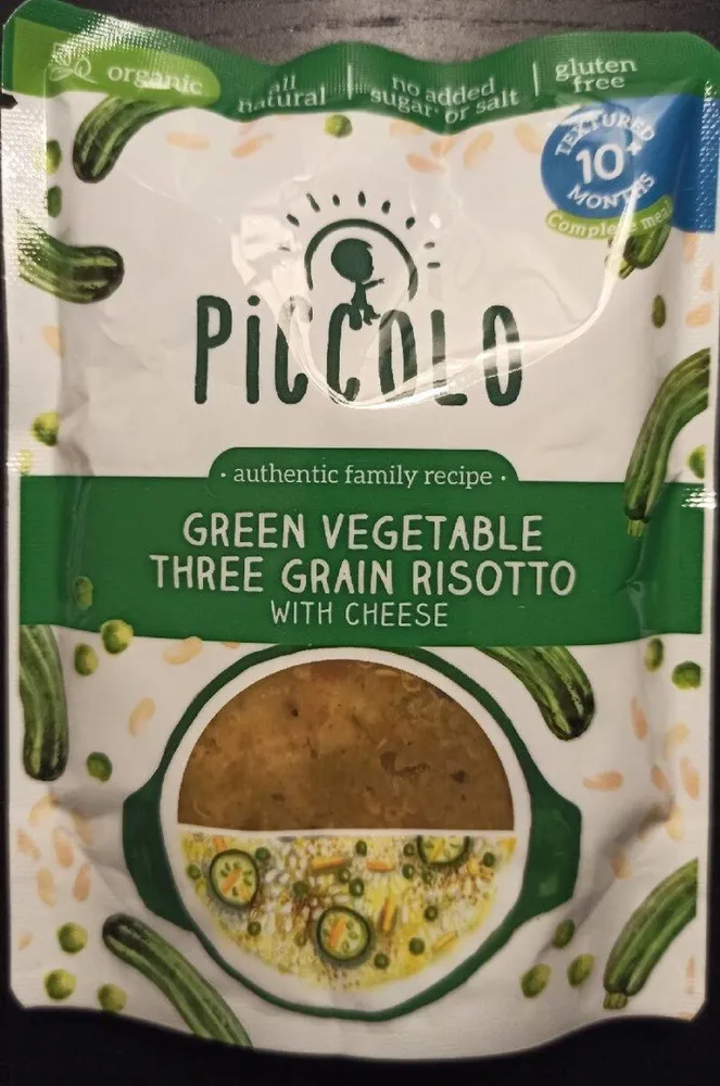 Green vegetable three grain risotto