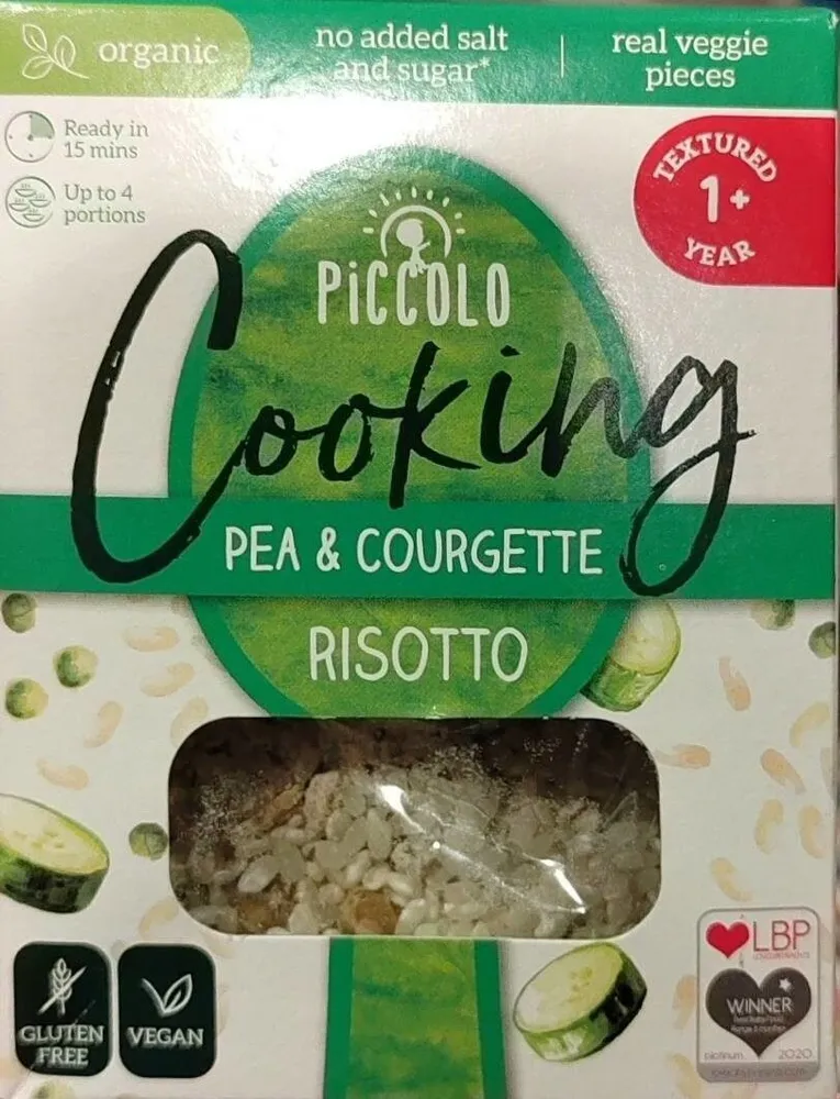 Pea and courgette risotto