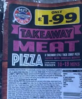 Takeaway meat pizza