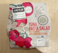 Tuna pasta salad in a tomato and herb sauce