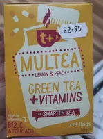 T Plus - Multea Lemon & Peach Green Tea + Vitamins