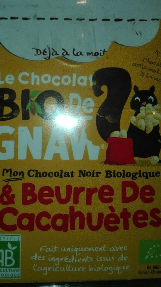 Chocolat noir beurre de cacahuètes