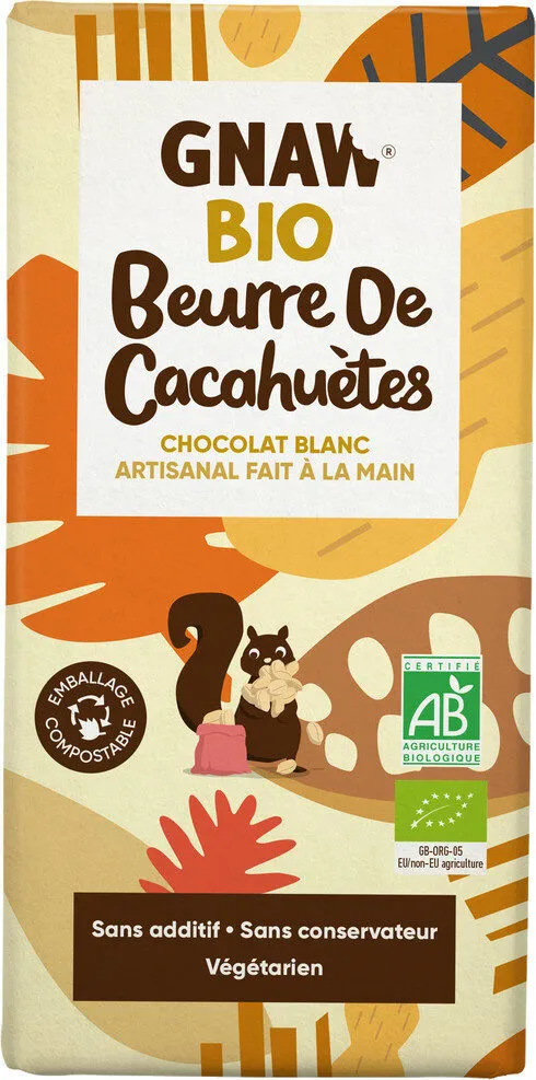 Chocolat blanc au beurre de cacahuète bio