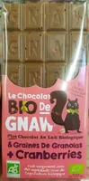 Chocolats au lait bio aux graines et cranberies