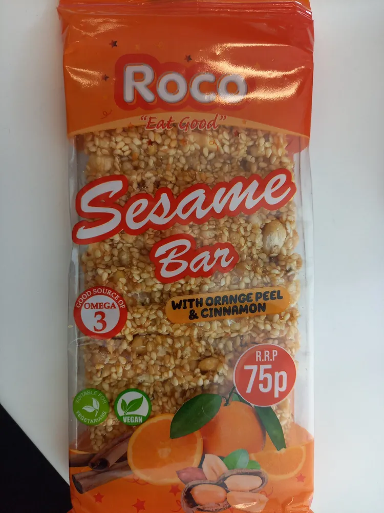 Sesame Bar With Orange Peel & Cinnamon