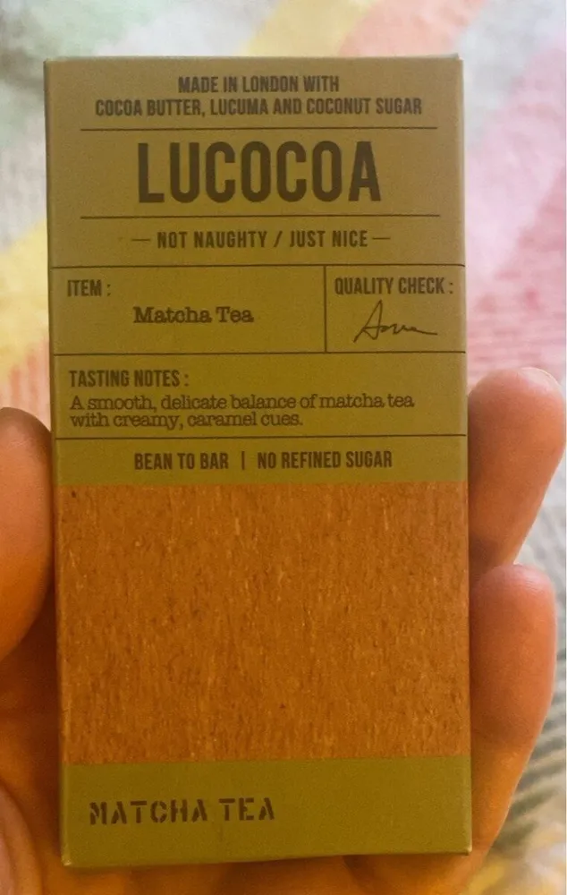 Lucocoa matcha tea chocolate