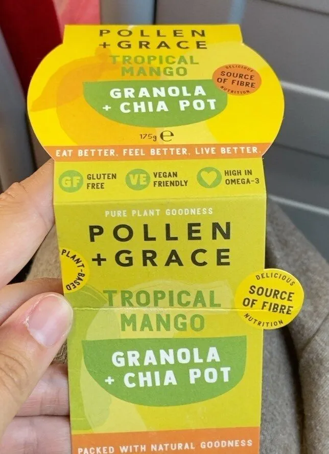 Tropical mango granola + chia pot