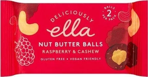 2 Raspberry & Cashew Nut Butter Balls