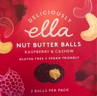 Nut butter balls raspberry & cashew