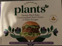 Smokey black bean, caramalised red onion and miso burger