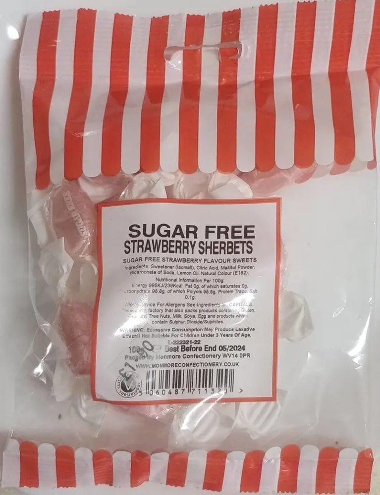 Sugar free strawberry sherbets