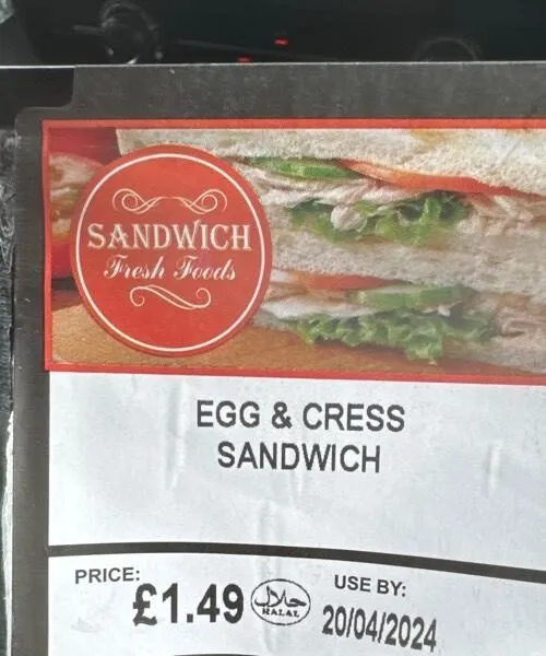 Egg and cress sandwich
