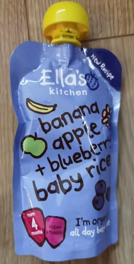 Banana apple blueberry baby rice
