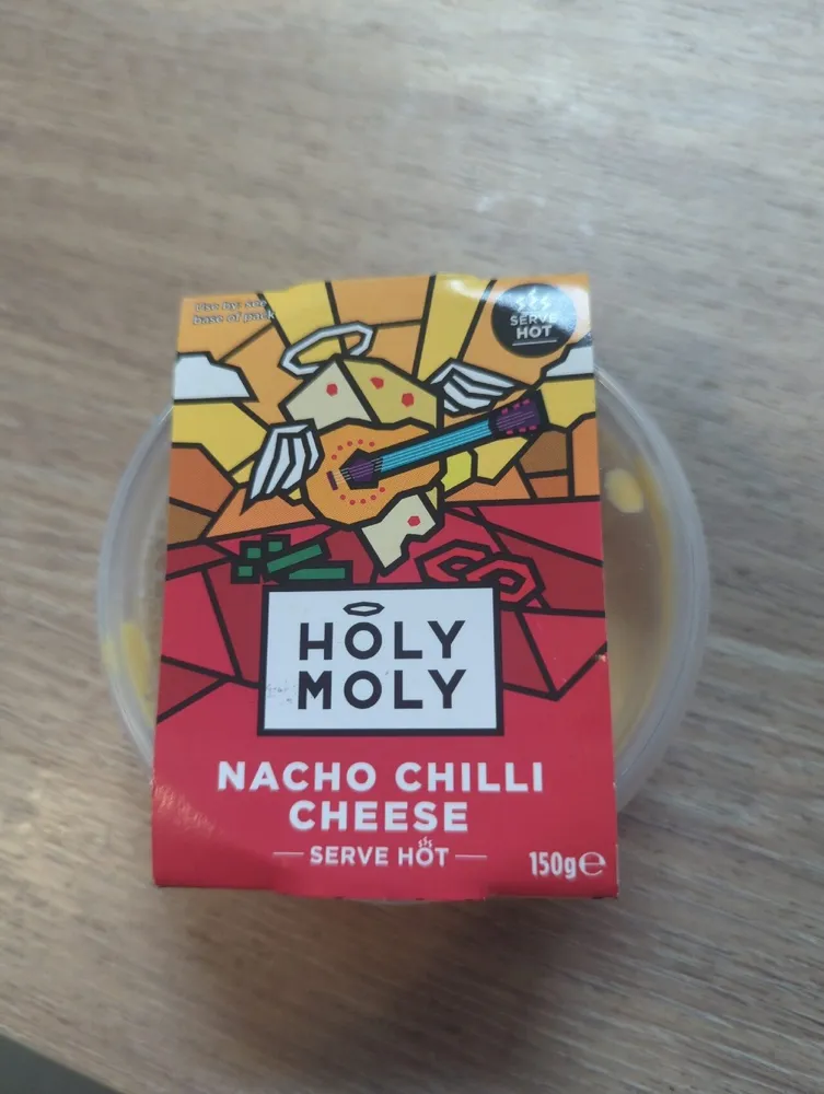 Use by: see base of pack sts SERVE HOT R HOLY MOLY