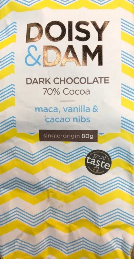 Dark Chocolate 70% Cocoa maca, vanilla & cacao nibs