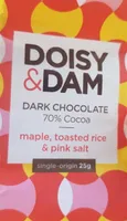 Dark chocolate maple, toasted rice & pink salt