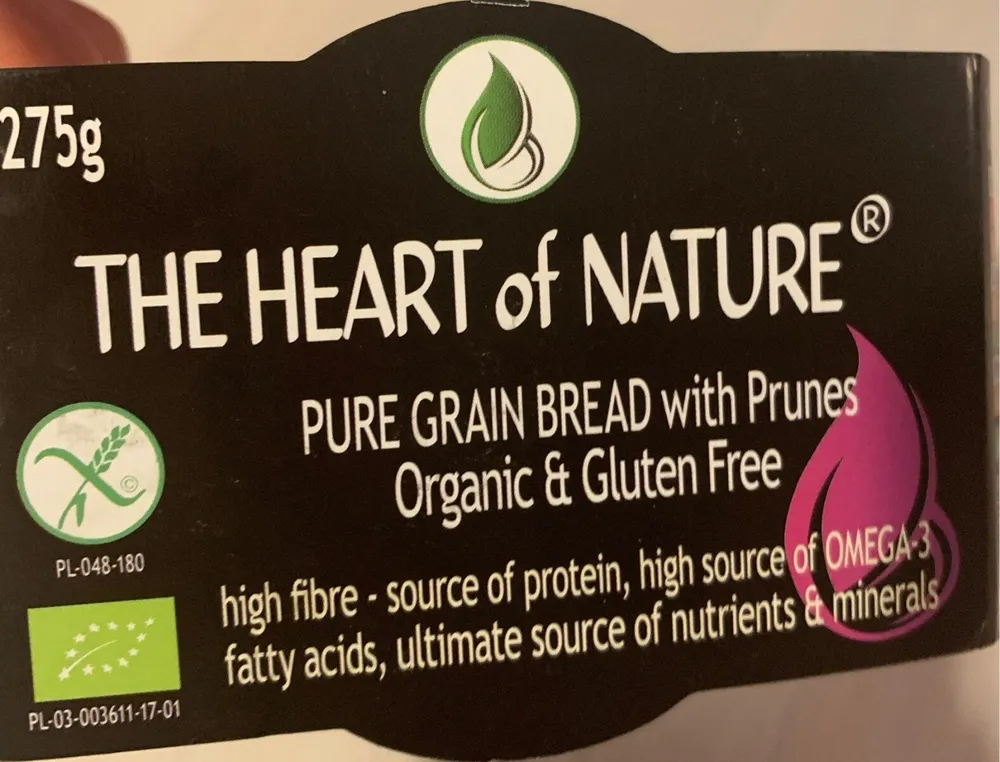Pure grain bread with prunes