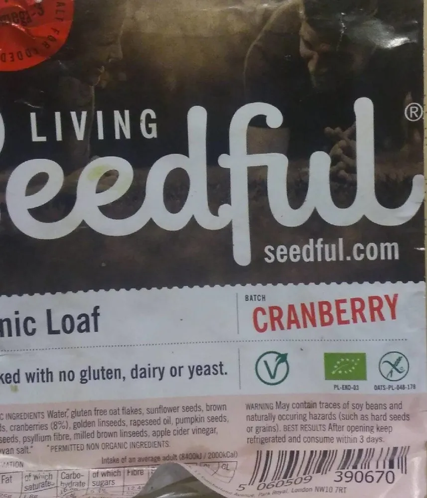 Organic loaf Seedful - batch cranberry