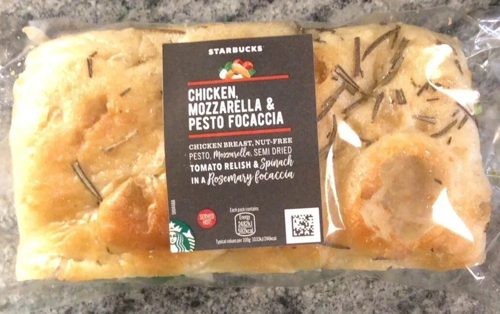 Chicken,mozzarella pesto focaccia