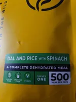 Dal and rice with spinach