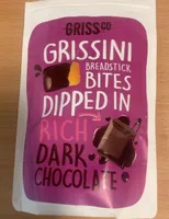 Grissini breadstick bites dipped in rich dark chocolate
