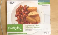 Vegetablr chili with potato wedges