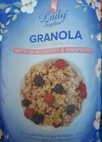 Granola with blackberry and raspberry