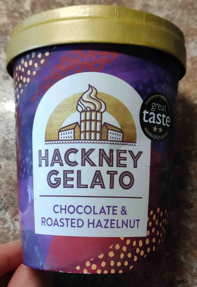 Chocolate and roasted hazelnut ice cream gelato