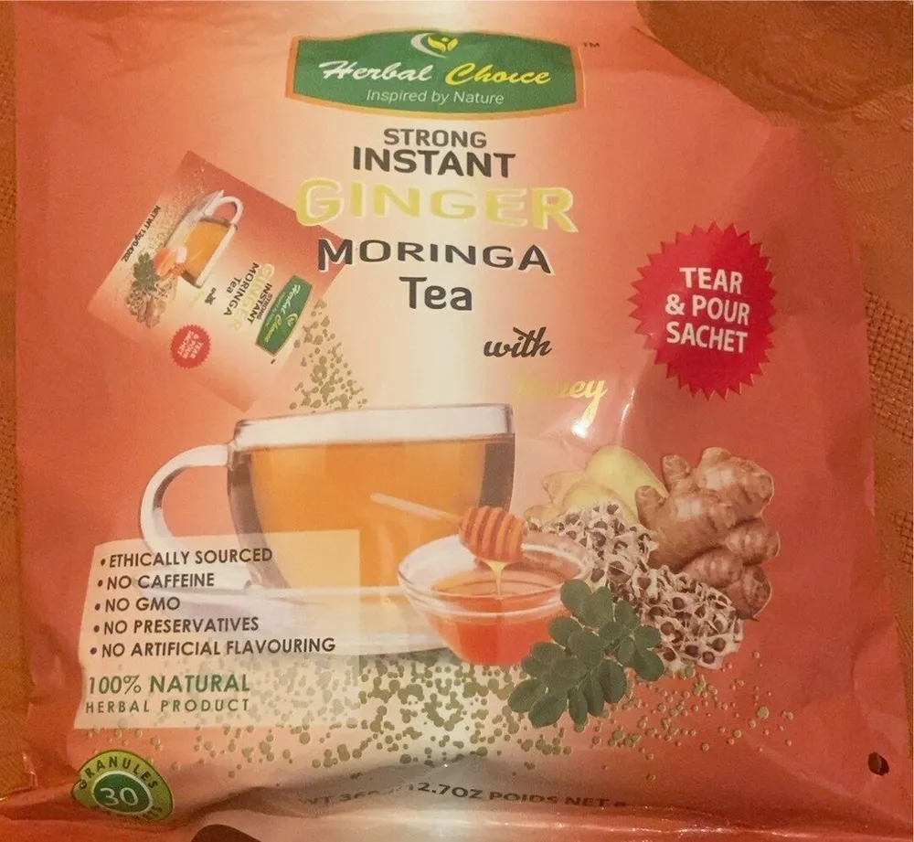 Strong Instant Ginger Moringa Tea with honey