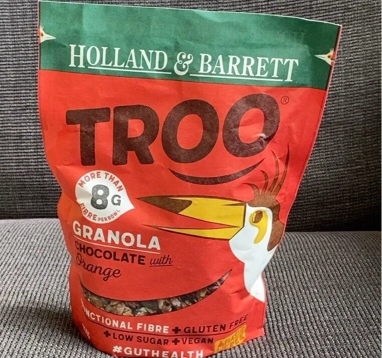 Granola chocolate with orange
