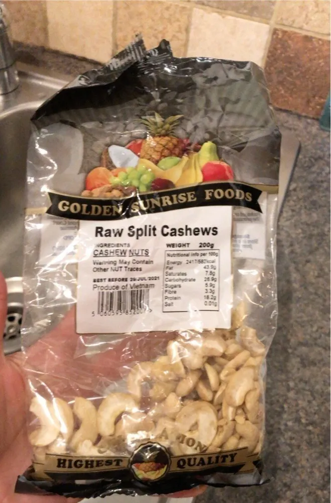 Raw split cashew