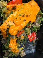 Harissa Yoghurt Salmon with Puy Lentil Salad