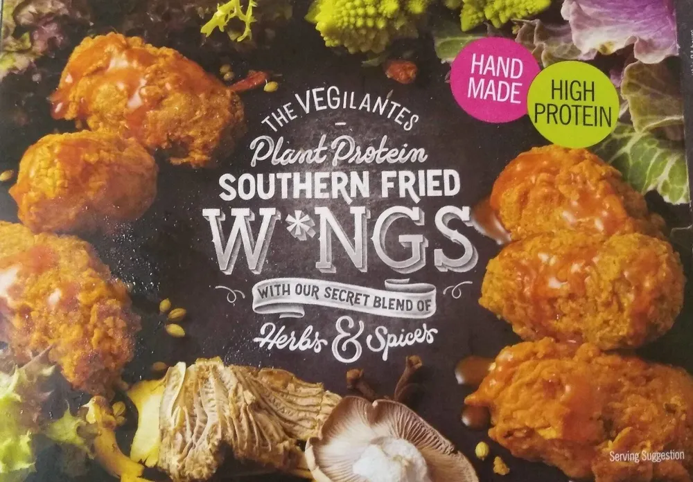 Plant protein southern fried wings
