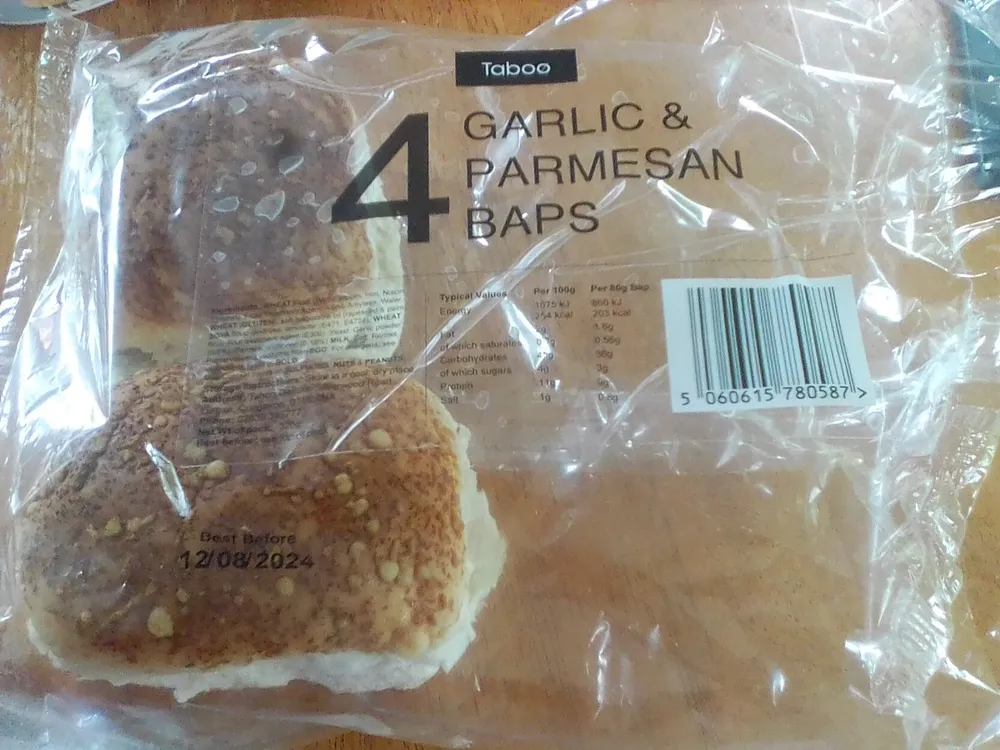 4 Garlic & Parmesan Baps