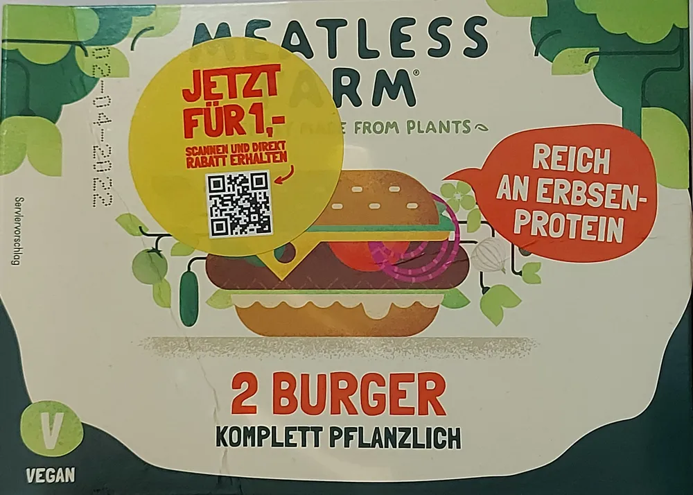 Pflanzliche Burger auf Basis von Erbsenprotein