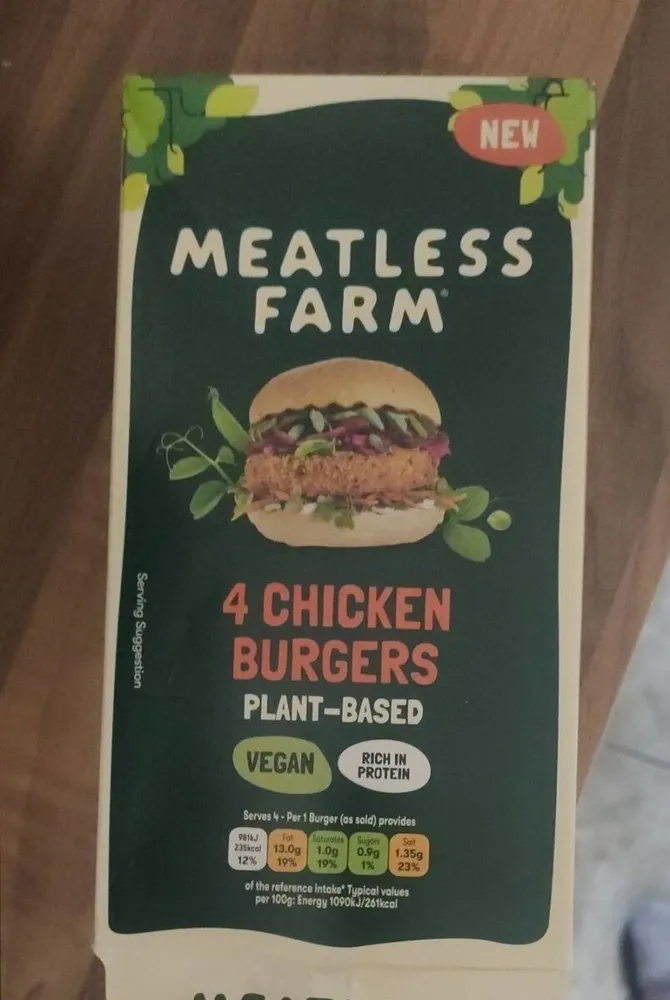 4 chicken plant-based burgers