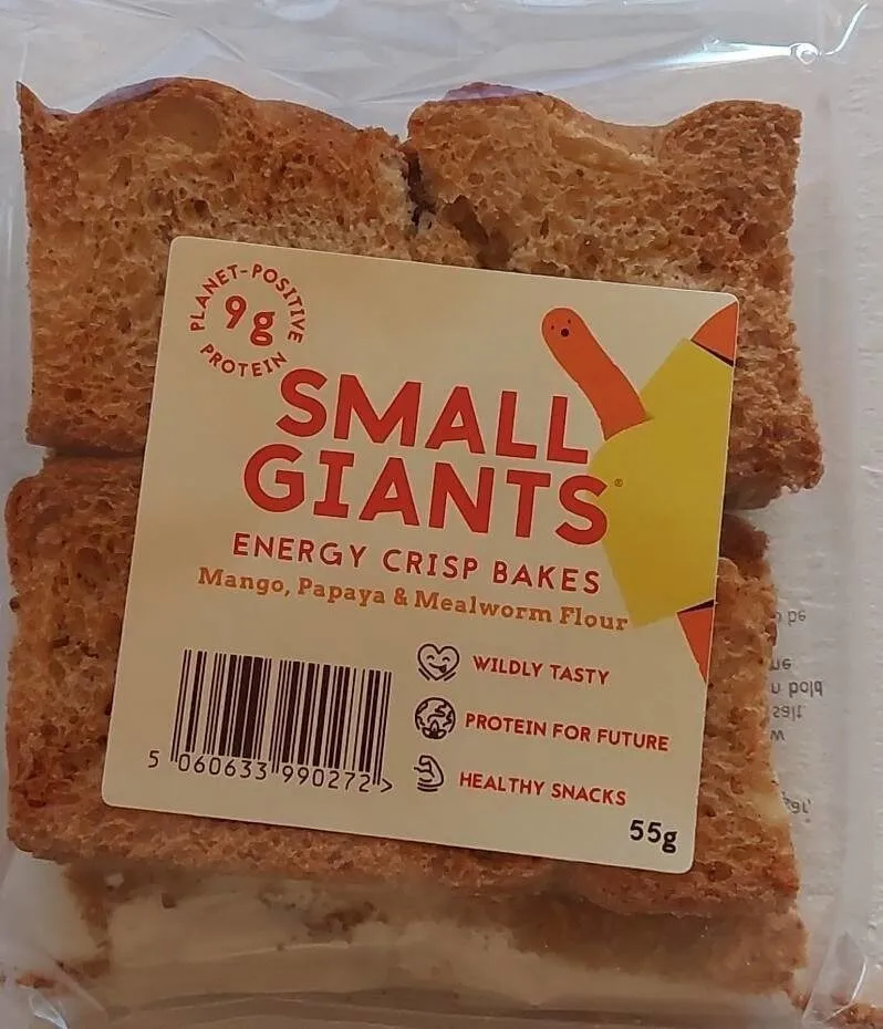Small Giants Energy Crisp Bakes Mango Papaya Mealworm Flour