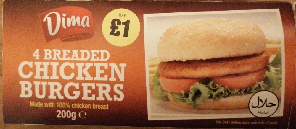 Breaded chicken burgers