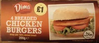 Breaded chicken burgers