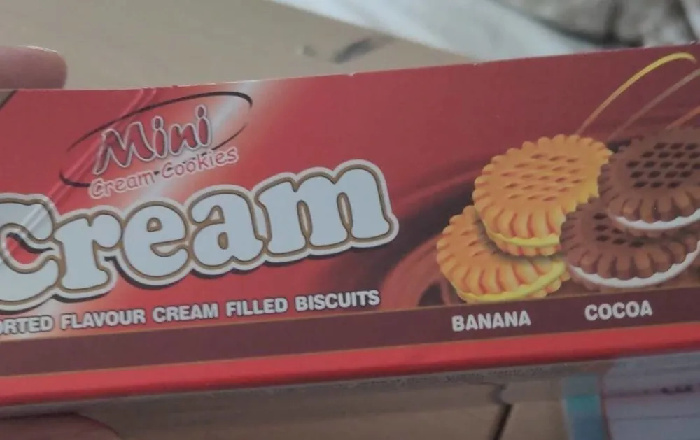 Assorted flavour cream filled biscuits