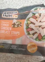 Cooked chicken breast stripes