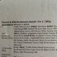 Wild mushroom ravioli