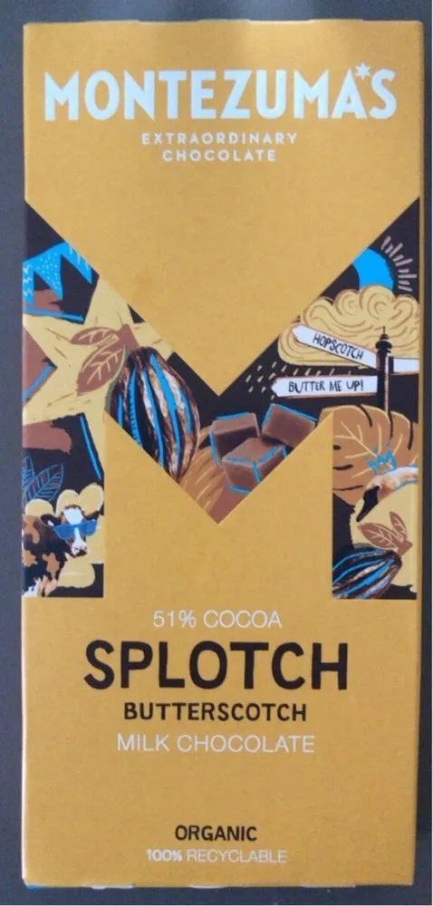Montezuma Splotch Butterscotch milk chocolate
