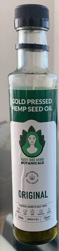 Coldpressed, hemp seed oil